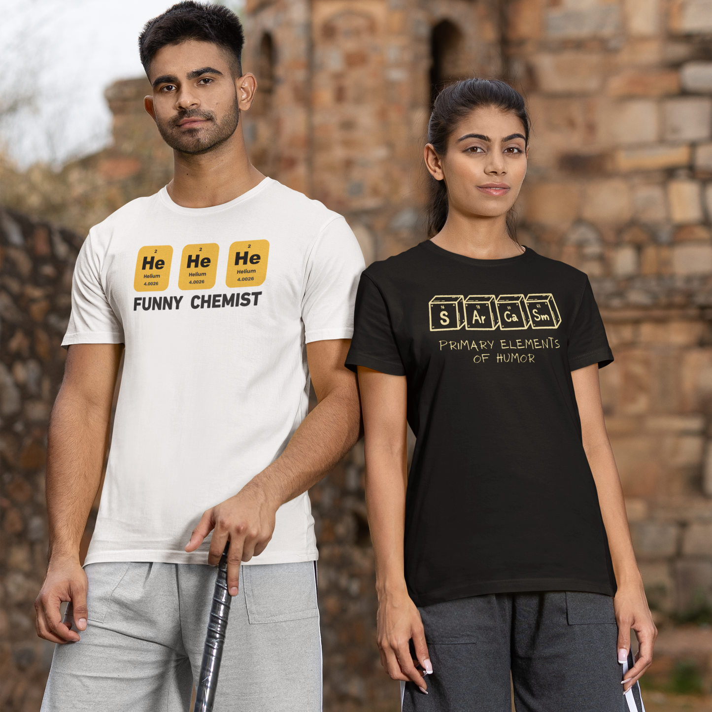 Funny Chemist & Sarcasm Elements T-Shirt Combo –  100% Cotton