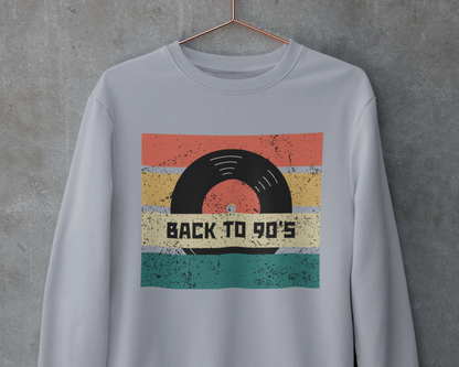 Back to 90’s Retro Music Sweatshirt – Unisex Premium Cotton Fleece