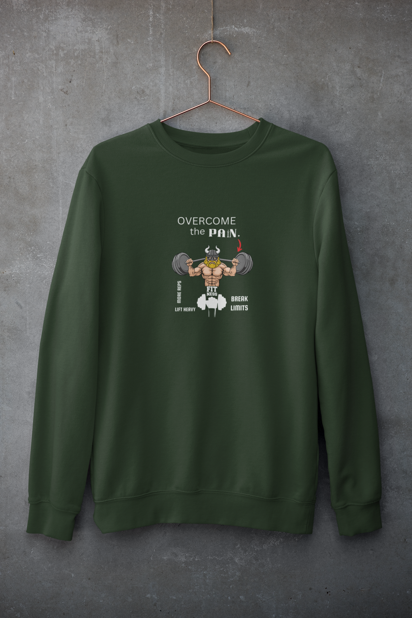 overcome the pain Sweatshirt – Unisex Premium Cotton Fleece