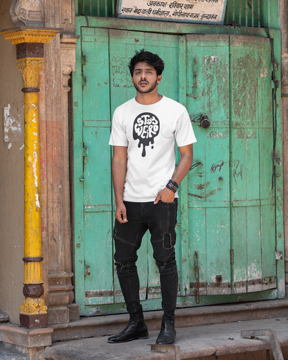 🖤 STAY WEIRD Unisex Drip T-Shirt – 100% Cotton (180 GSM)