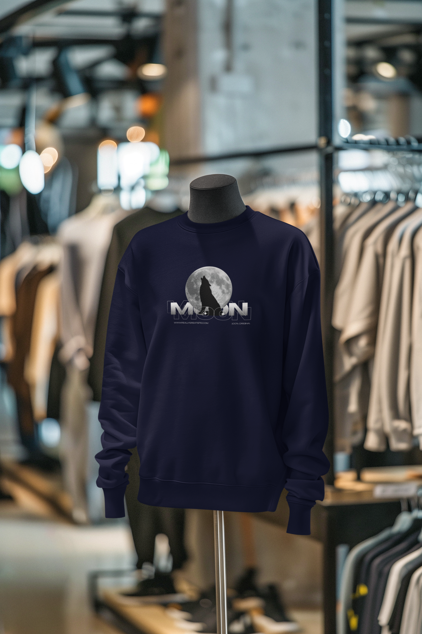 Moon Sweatshirt – Unisex Premium Cotton Fleece