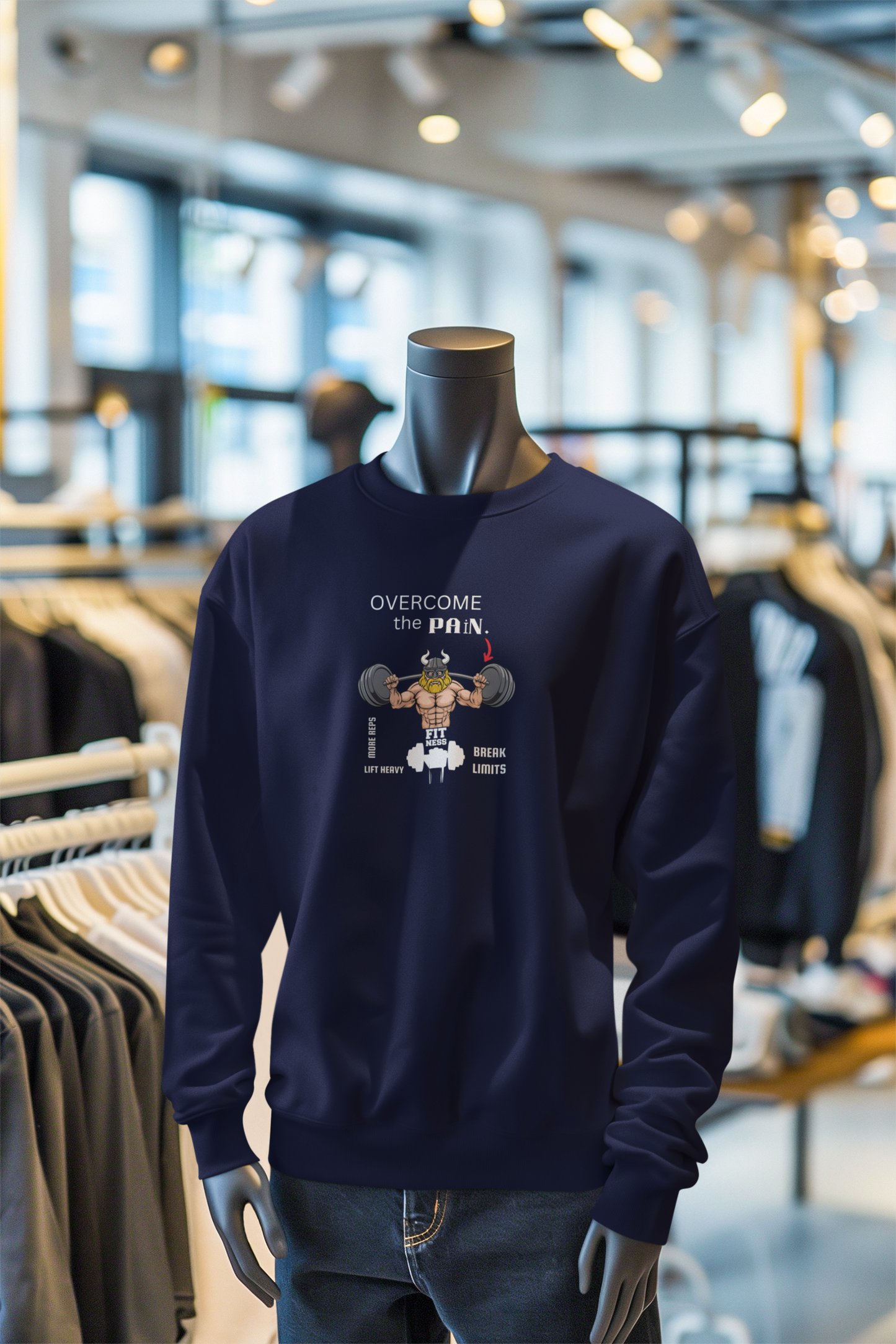 overcome the pain Sweatshirt – Unisex Premium Cotton Fleece